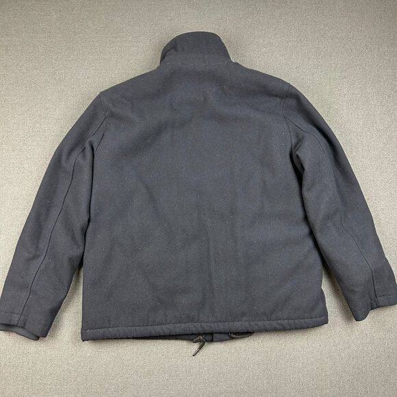 Levis Jacket Mens XL Navy Blue Fleece Sherpa Lined Full Zip Pockets Wool Blend - Picture 8 of 12